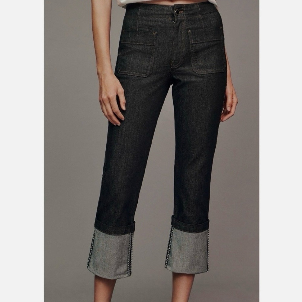 Maeve Dark Indigo Cropped Cuffed Jeans - Picture 12 of 12